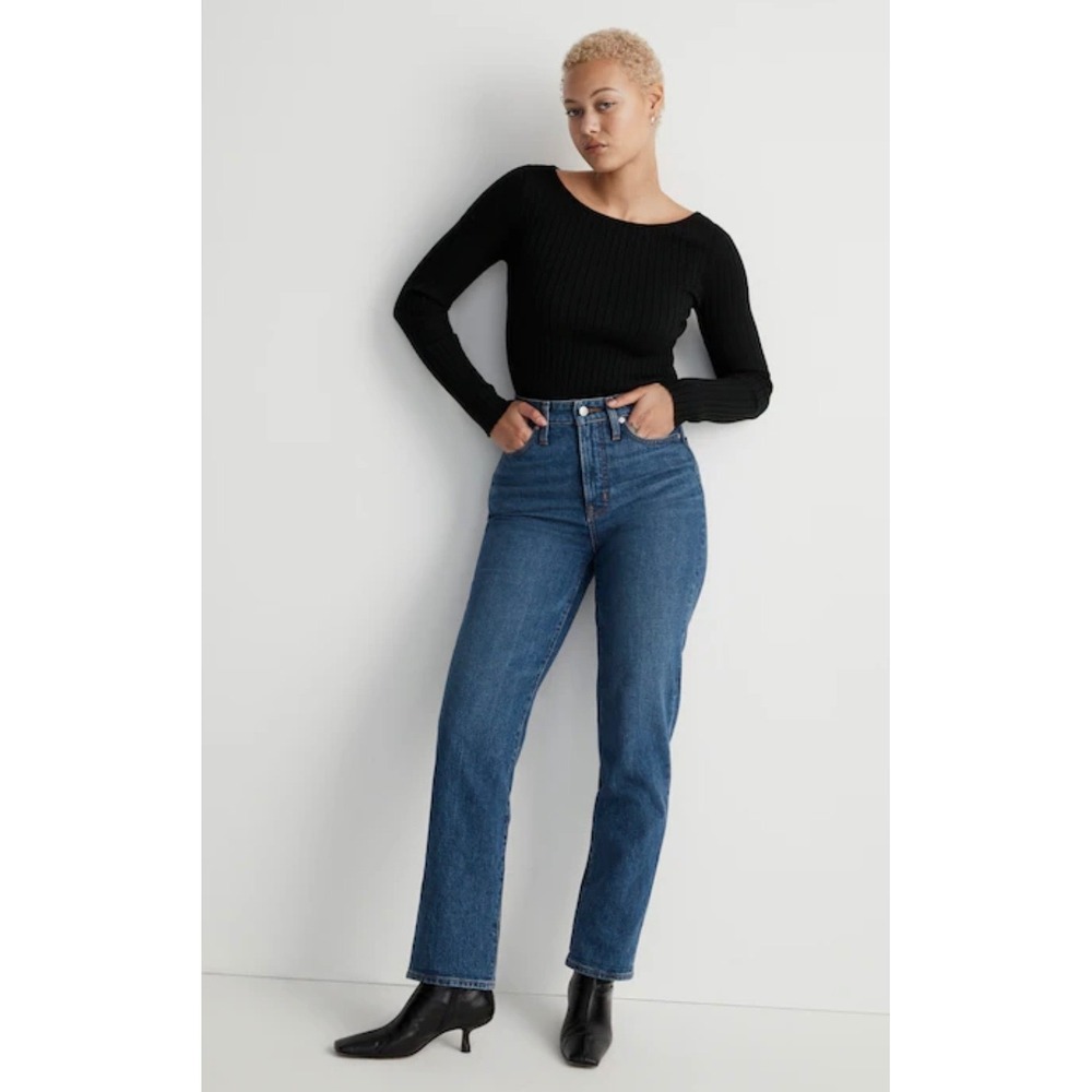 Madewell Women's Curvy Perfect Vintage Straight Jean Mayfield Mid Wash Size 31